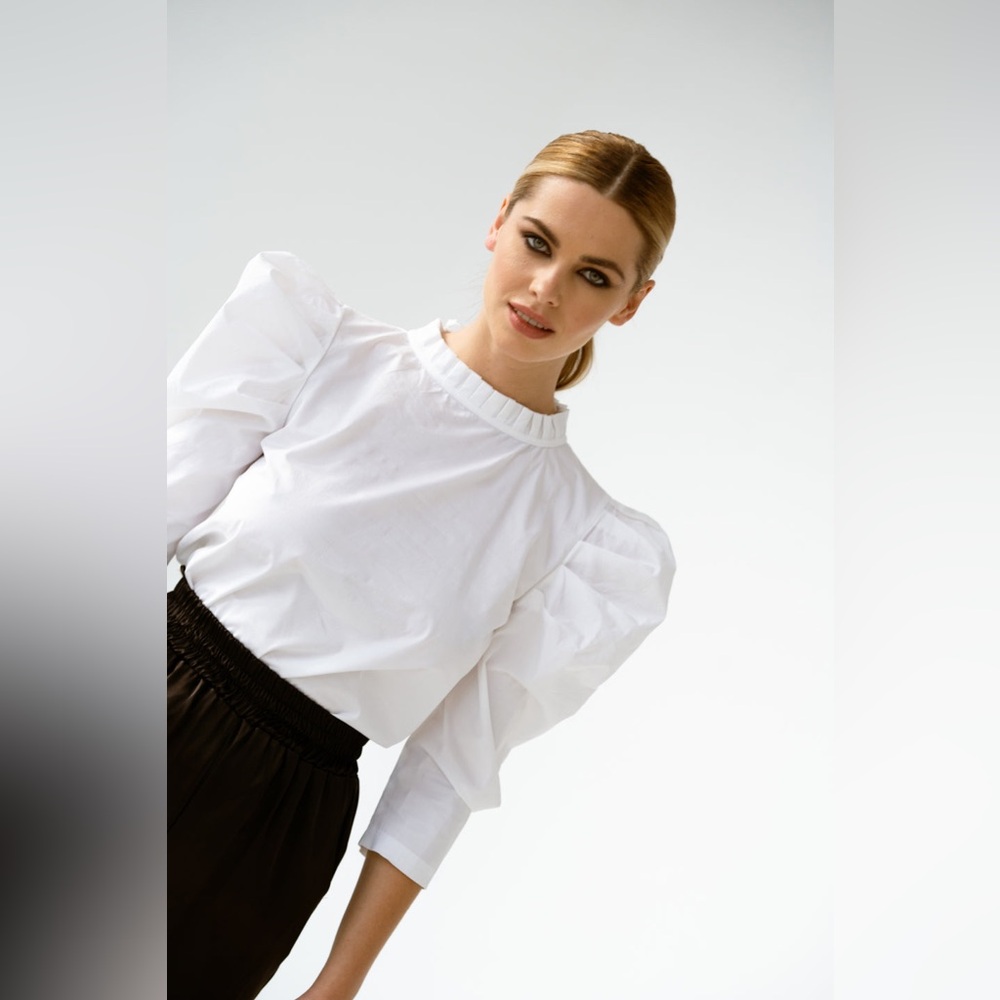 MONICA NERA IRINA SHIRT Size Small WHITE C100